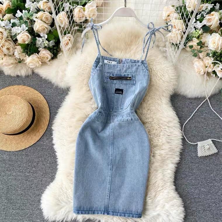 Bronkers Statement Dress with Jacket In Blue and Grey