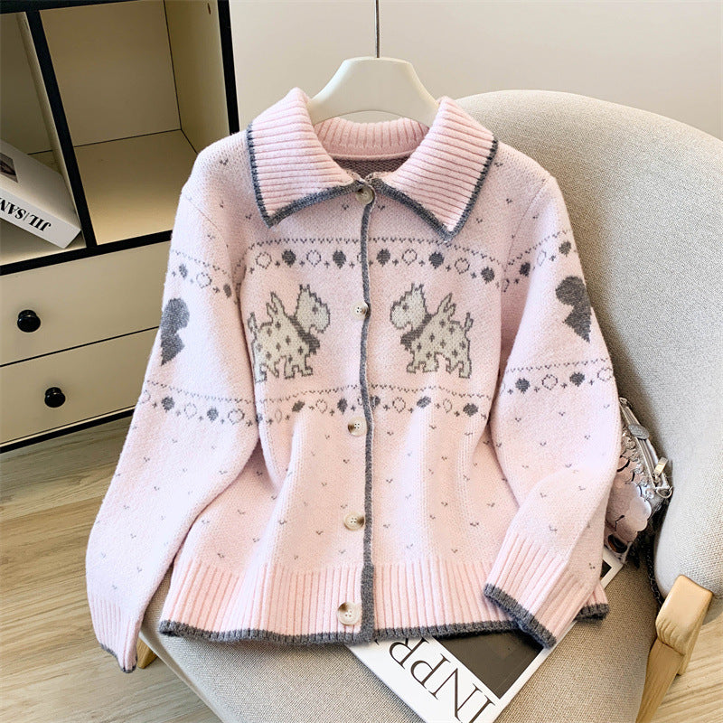 Isotta Woolen Cardigan In Pink