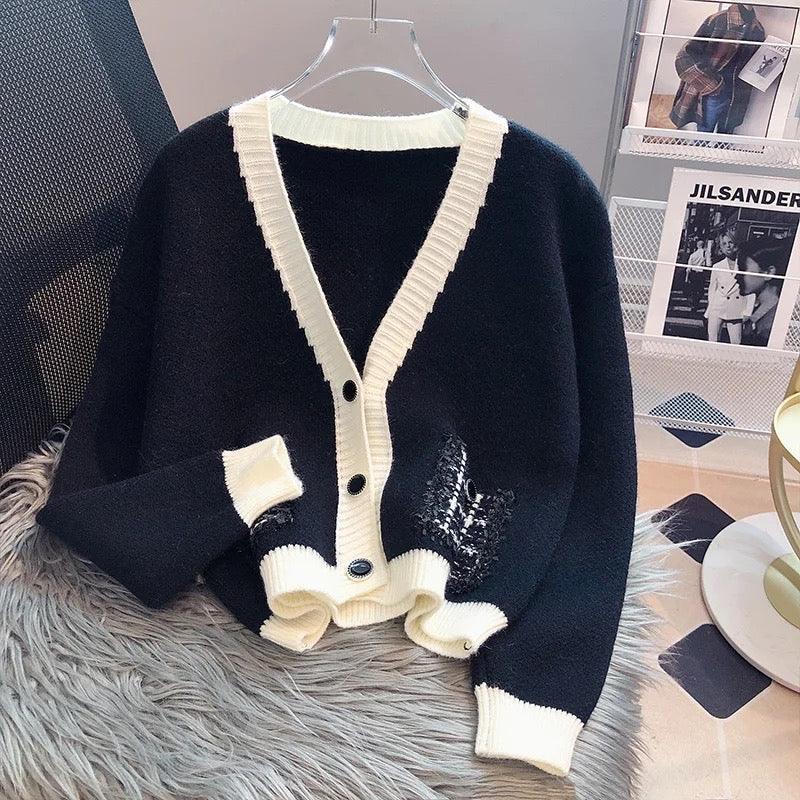 Mike Woolen Statement Cardigan In Black