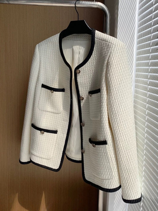 Riyo Statement Woolen Tweed Cardigan