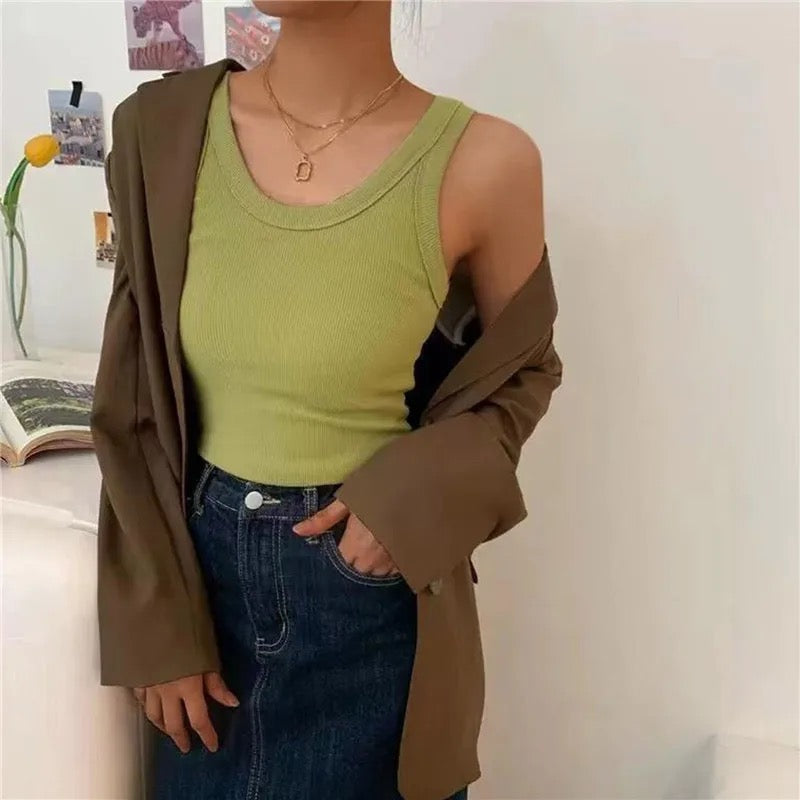 Maya Warm Tank Tops with Fleece Lining