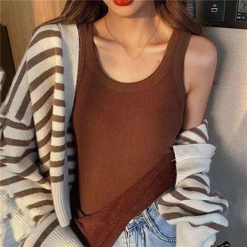 Maya Warm Tank Tops with Fleece Lining