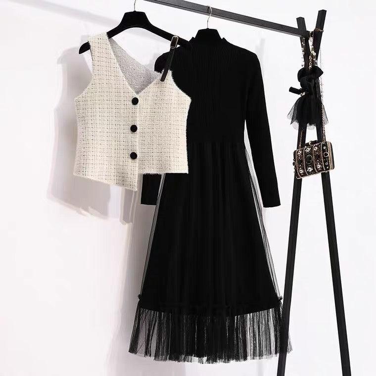 Leister Dress and Cape In Black