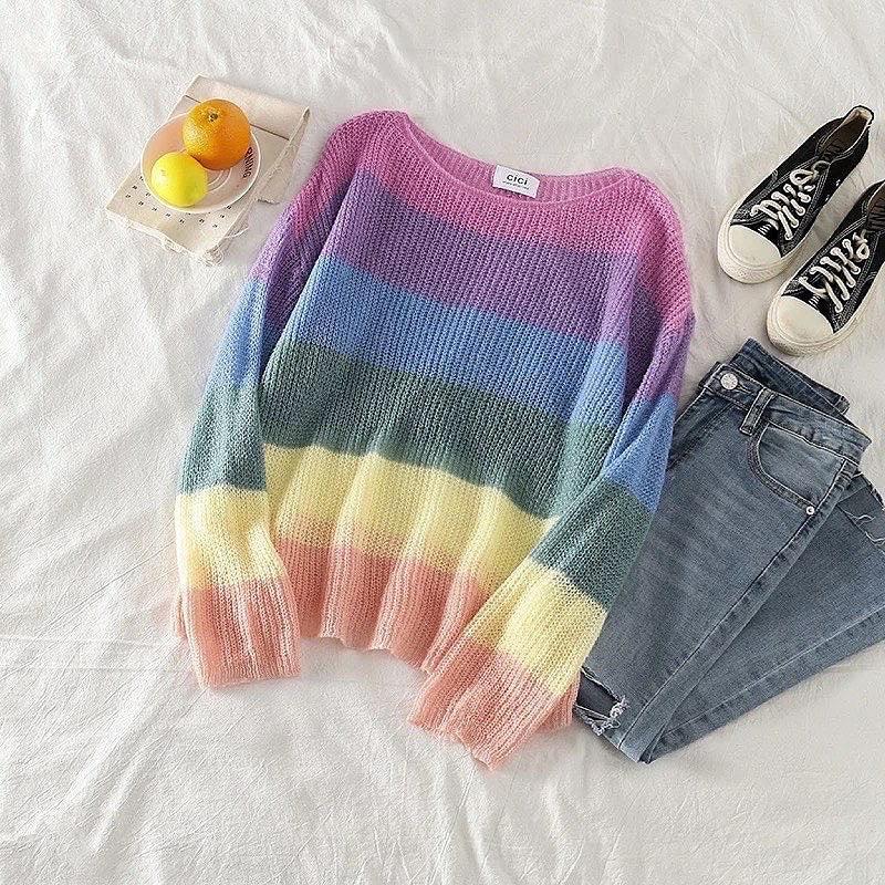 Rainbow Pullover In Multicolor