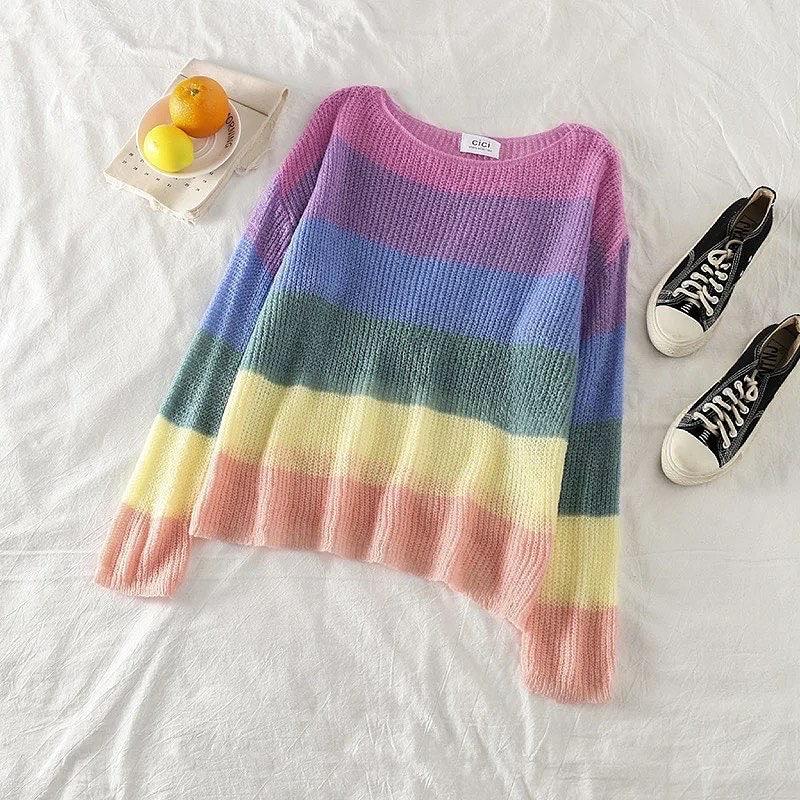 Rainbow Pullover In Multicolor