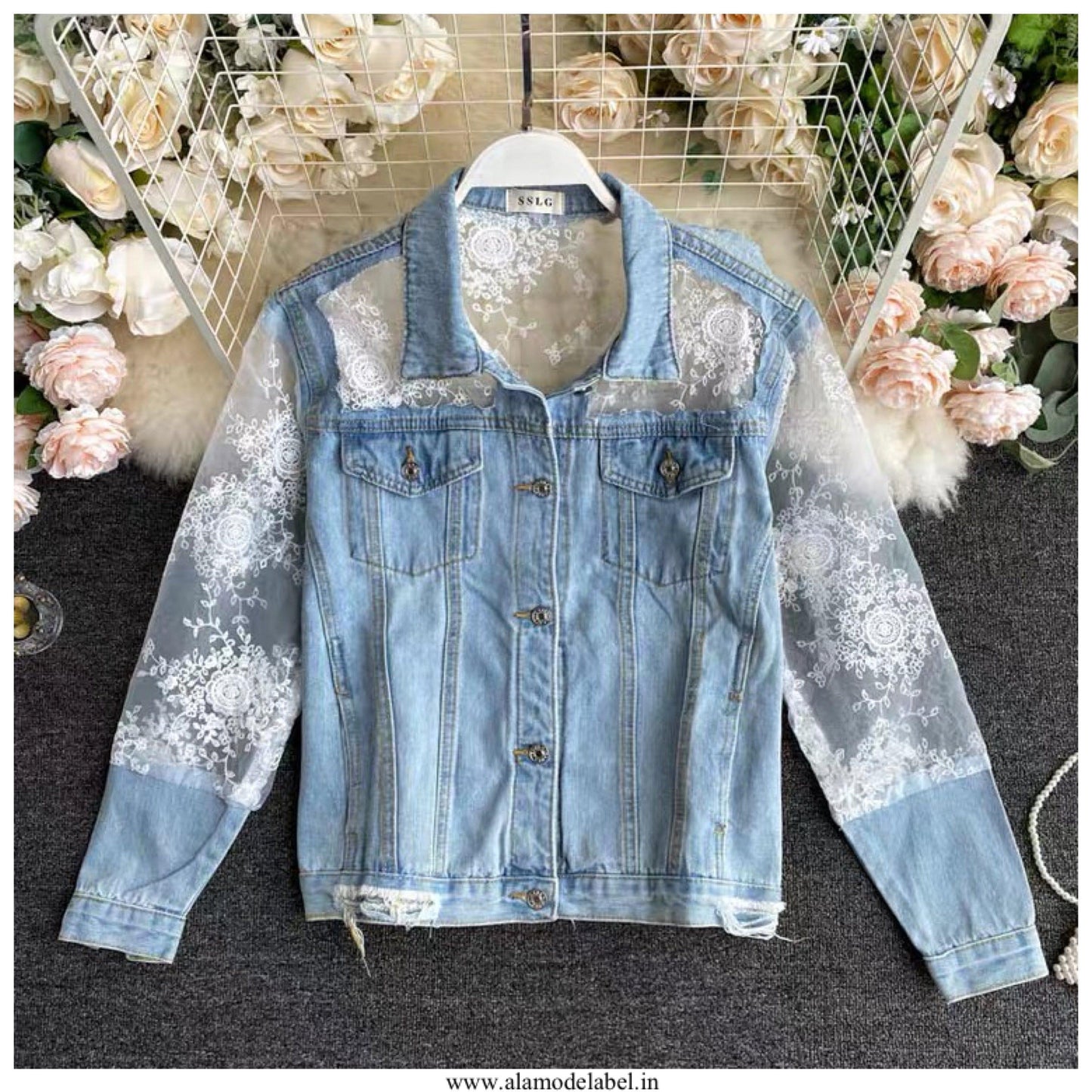 Patchwork Denim Jacket In Blue